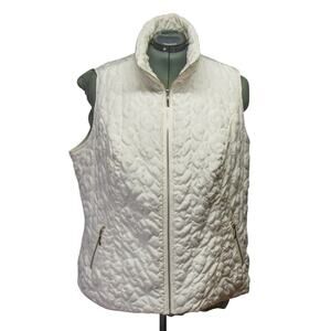 Plus Size 3X Women's CJ BANKS Christopher & Banks White Zip-Up Quilted Vest